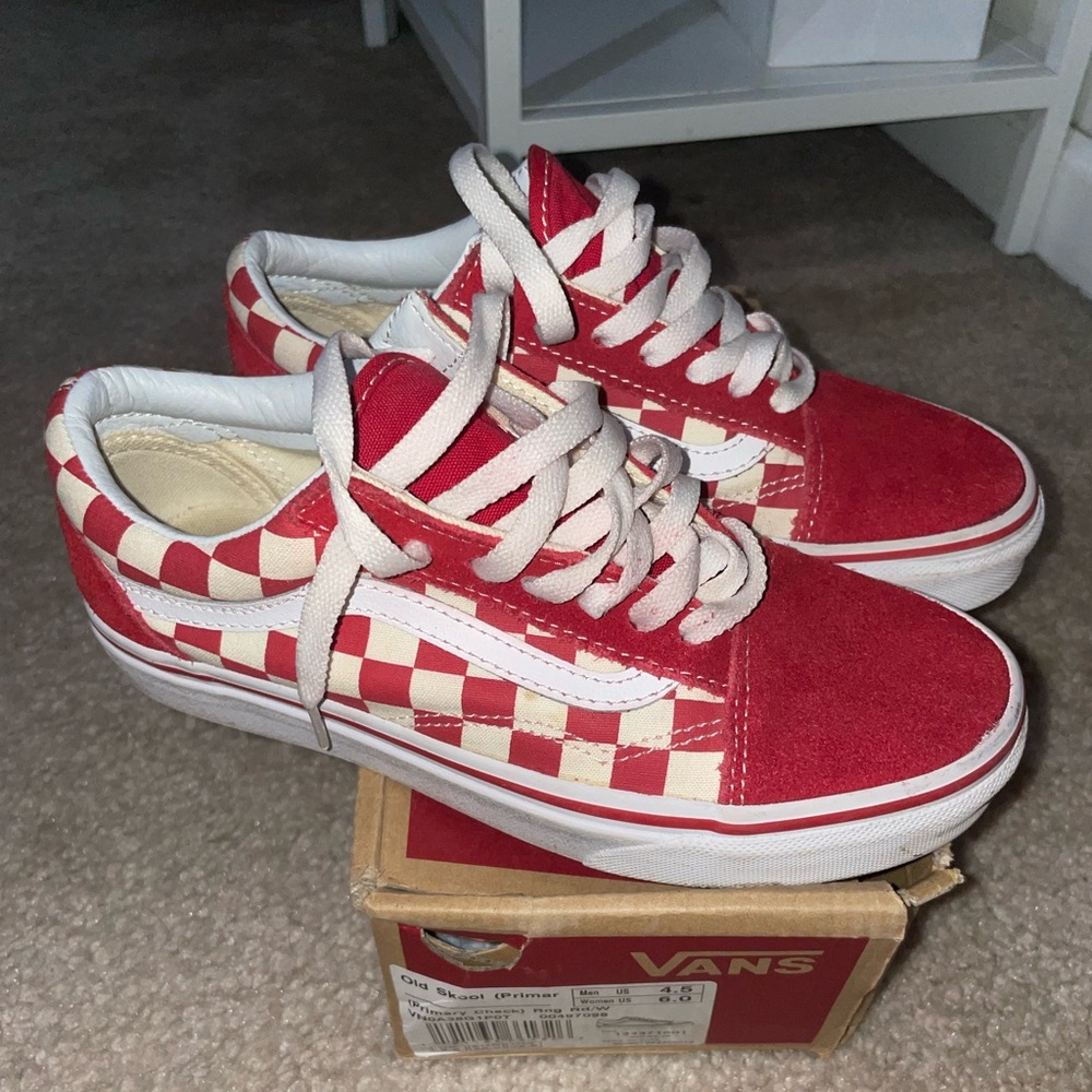 Red Vans low top